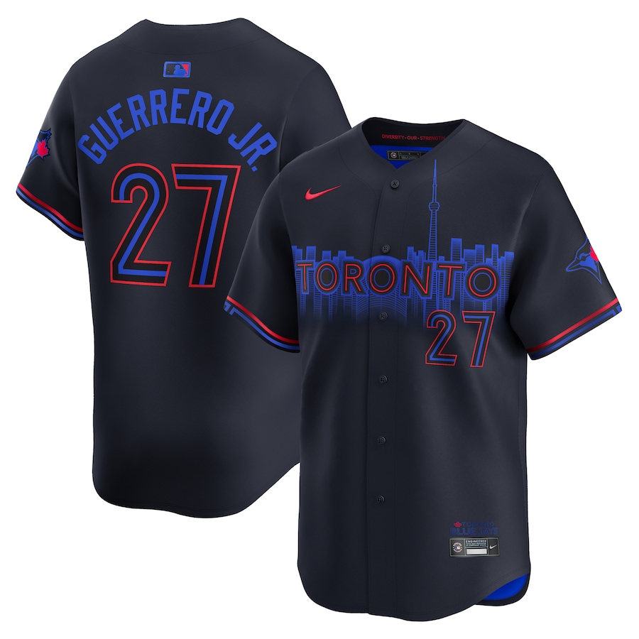 Personalized Men’s Toronto Blue Jays #27 Vladimir Guerrero Jr.  Limited City Connect Jersey – Black