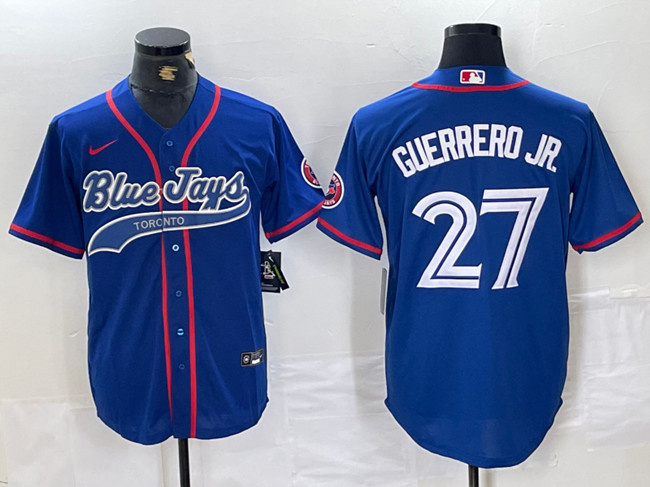 Personalized Men’s Toronto Blue Jays #27 Vladimir Guerrero Jr. Royal Cool Base Stitched Baseball Jersey