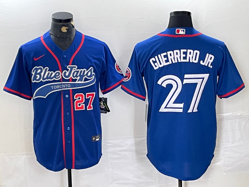 Personalized Men’s Toronto Blue Jays #27 Vladimir Guerrero Jr. Royal Cool Base Stitched Baseball Jerseys