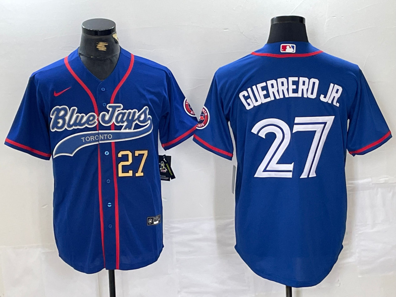 Personalized Men’s Toronto Blue Jays #27 Vladimir Guerrero Jr. Royal Cool Base Stitched Baseball Jerseys