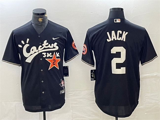 Personalized Men’s Houston Astros #2 Alex Bregman Black Cactus Jack Premier Limited Stitched Baseball Jersey