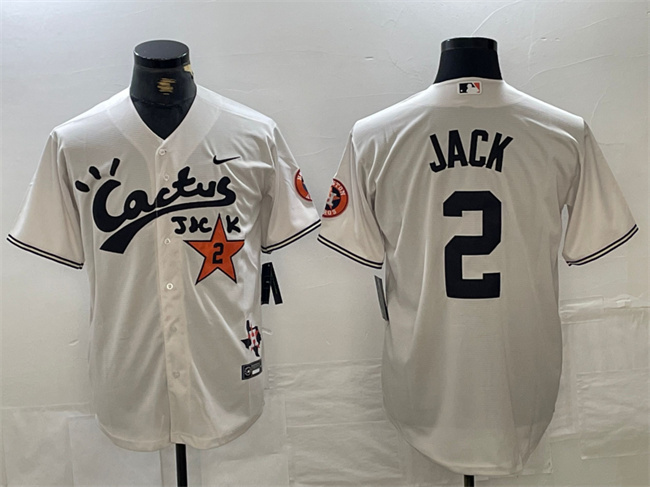 Personalized Men’s Houston Astros #2 Alex Bregman Cream Cactus Jack Premier Limited Stitched Baseball Jersey