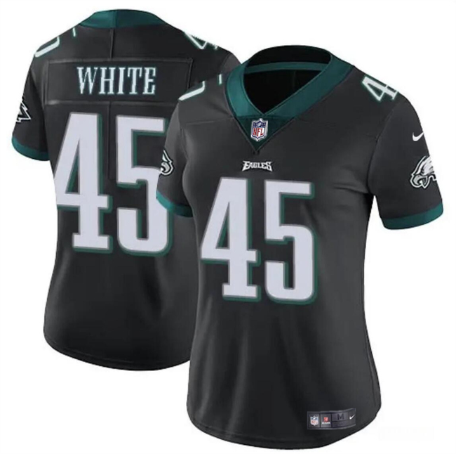 Personalized Women’s Philadelphia Eagles #45 Devin White Black Untouchable Limited Stitched Football Jersey(Run Small)