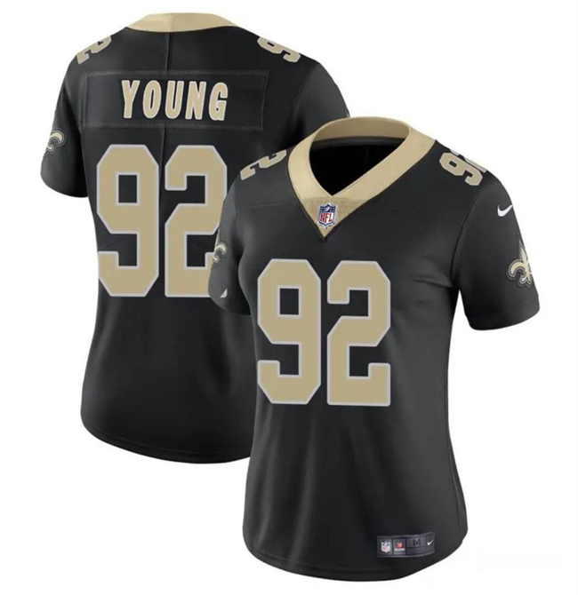 Personalized Women’s New Orleans Saints #92 Chase Young Black Stitched Game Jersey(Run Small)