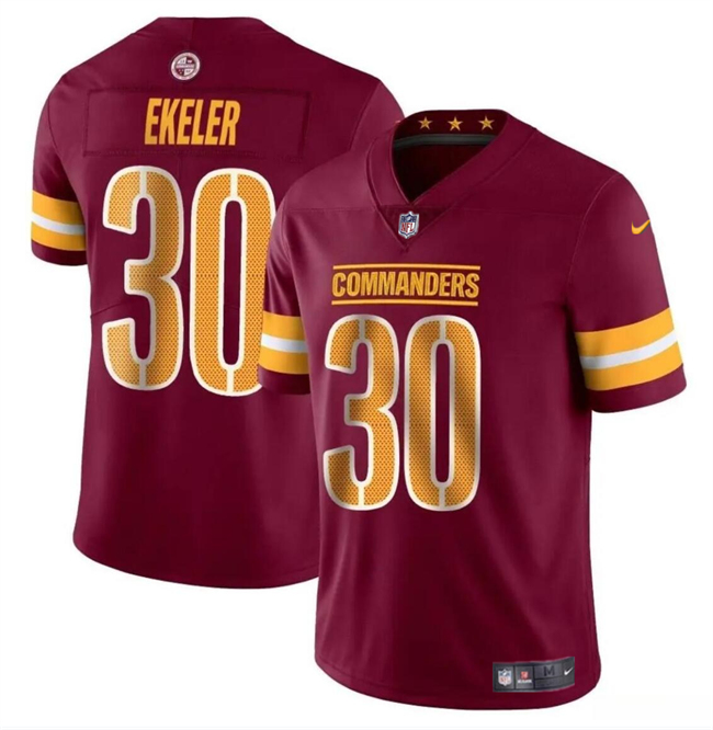 Personalized Men’s Washington Commanders #30 Austin Ekeler Burgundy Limited Stitched Football Jersey