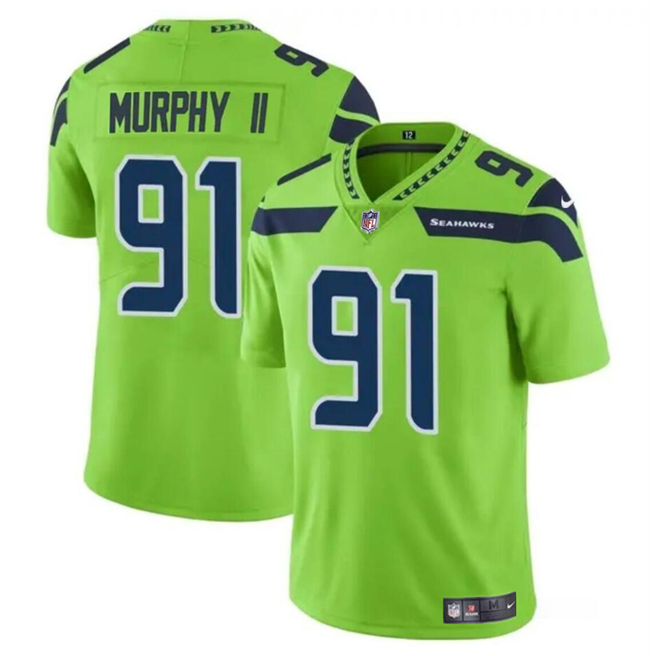 Personalized Men’s Seattle Seahawks #91 Byron Murphy II Green 2024 Draft Limited Stitched Football Jersey