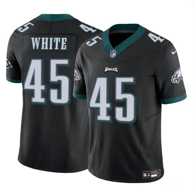 Personalized Men’s Philadelphia Eagles #45 Devin White Black 2023 F.U.S.E Untouchable Limited Stitched Football Jersey