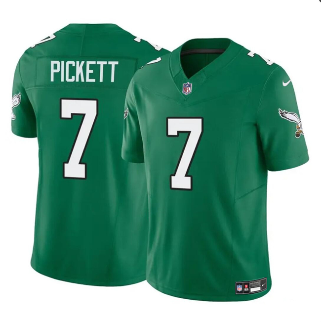 Personalized Men’s Philadelphia Eagles #7 Kenny Pickett Green 2023 F.U.S.E Throwback Untouchable Limited Stitched Football Jersey