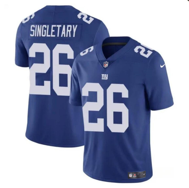 Personalized Men’s New York Giants #26 Devin Singletary Blue Untouchable Limited Stitched Jersey