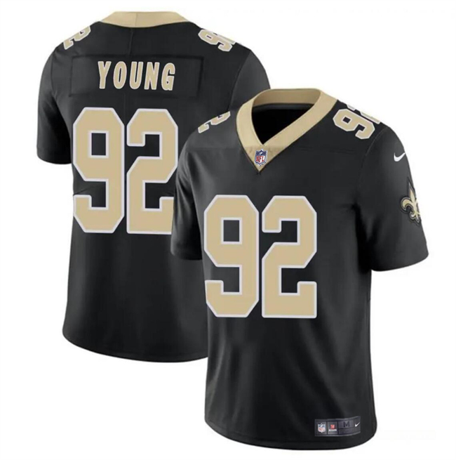 Personalized Men’s New Orleans Saints #92 Chase Young Black Limited Stitched Football Jersey