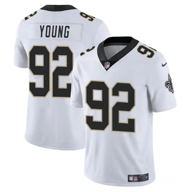 Personalized Men’s New Orleans Saints #92 Chase Young White Limited Stitched Football Jersey