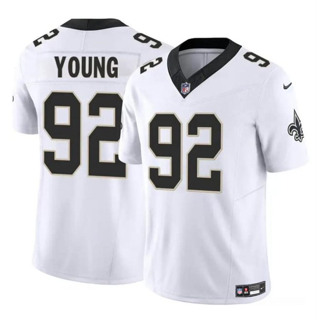 Personalized Men’s New Orleans Saints #92 Chase Young White 2023 F.U.S.E Limited Stitched Football Jersey