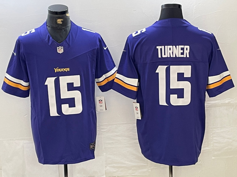 Personalized Men’s Minnesota Vikings #15 Dallas Turner Blue 2024 Draft Untouchable Limited Stitched Jersey