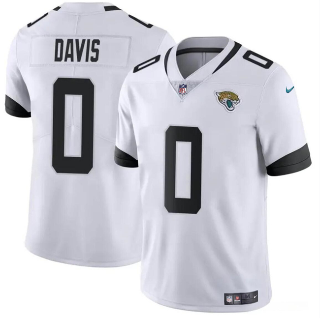 Personalized Men’s Jacksonville Jaguars #0 Gabe Davis White Untouchable Limited Stitched Jersey