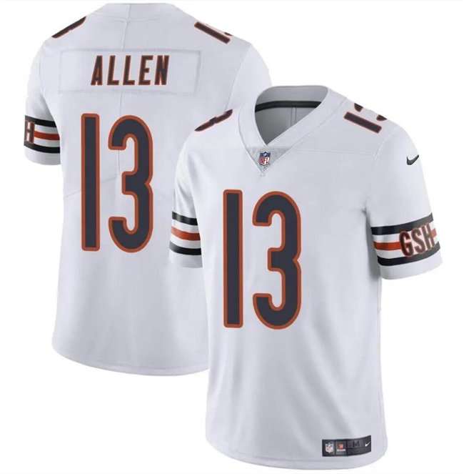 Personalized Men’s Chicago Bears #13 Keenan Allen White Stitched Football Jersey