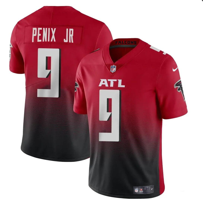 Personalized Men’s Atlanta Falcons #9 Michael Penix Jr Red Black 2024 Draft Untouchable Limited Stitched Football Jersey