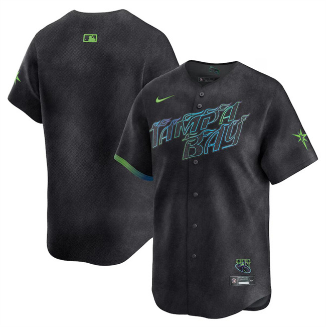Personalized Youth Tampa Bay Rays Blank Charcoal 2024 City Connect Limited Stitched Baseball Jersey