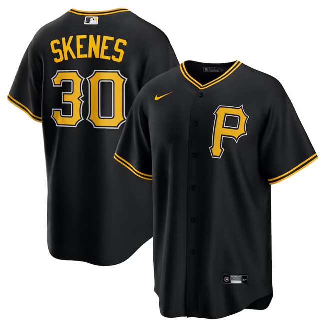 Personalized Men’s Pittsburgh Pirates #30 Paul Skenes Black Cool Base Stitched Baseball Jersey