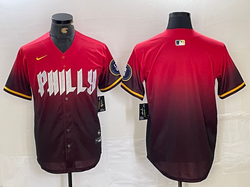 Personalized Men’s Philadelphia Phillies Red Team Big Logo 2024 City Connect Limited Stitched Baseball Jersey