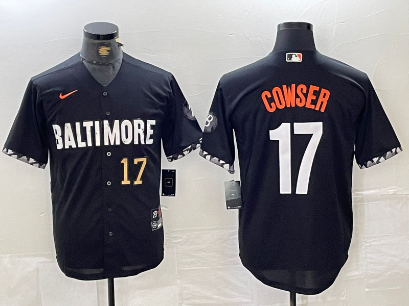 Personalized Men’s Baltimore Orioles #17 Colton Cowser Black 2023 City Connect Cool Base Stitched Baseball Jersey