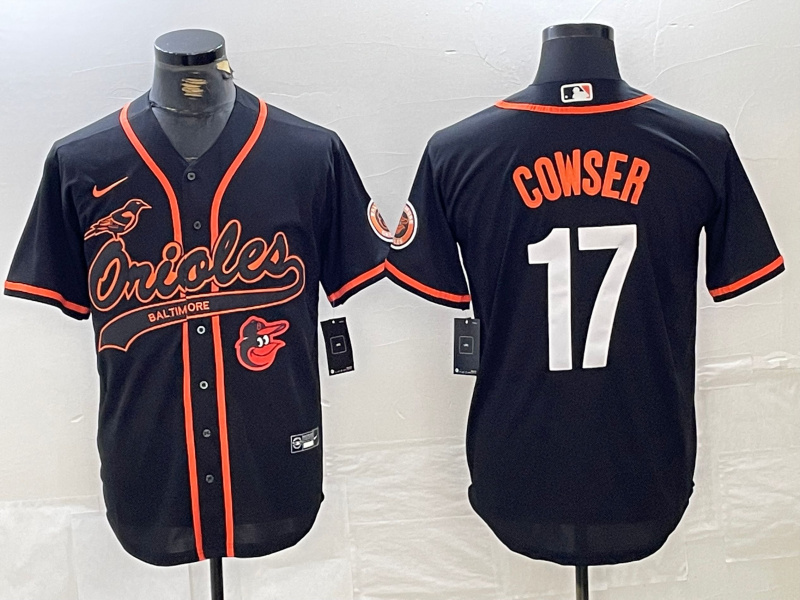 Personalized Men’s Baltimore Orioles #17 Colton Cowser Black 2023 City Connect Cool Base Stitched Baseball Jersey