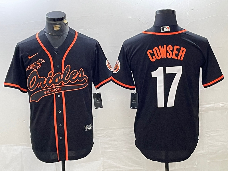 Personalized Men’s Baltimore Orioles #17 Colton Cowser Black 2023 City Connect Cool Base Stitched Baseball Jersey