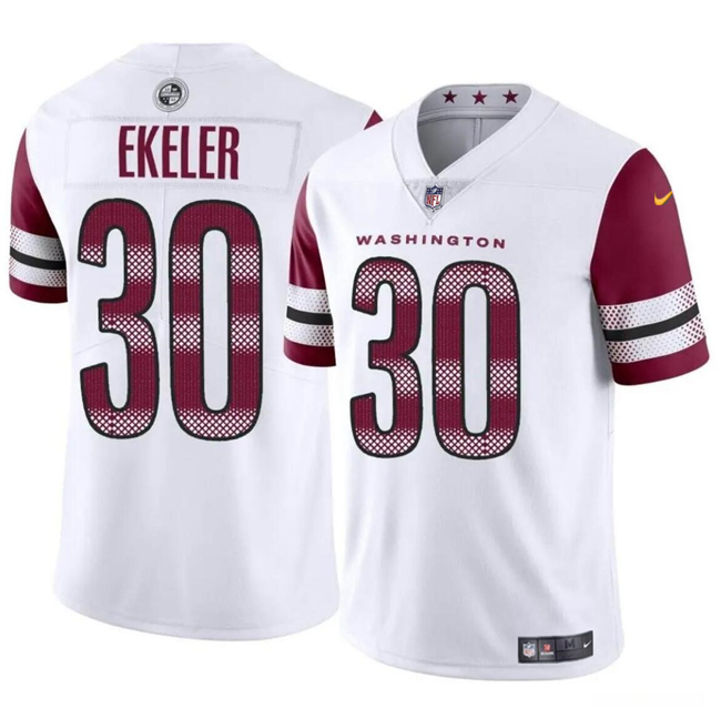 Personalized Youth Washington Commanders #30 Austin Ekeler White Limited Stitched Football Jersey