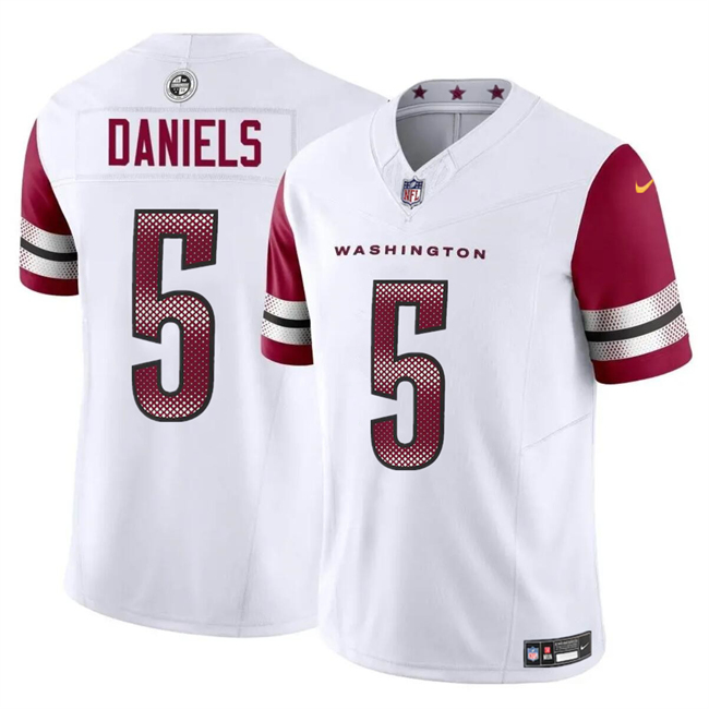 Personalized Youth Washington Commanders #5 Jayden Daniels White 2024 Draft F.U.S.E Limited Stitched Football Jersey