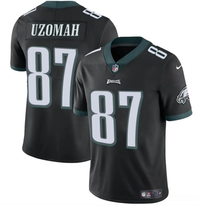 Personalized Youth Philadelphia Eagles #87 C.J. Uzomah Black Untouchable Limited Stitched Football Jersey