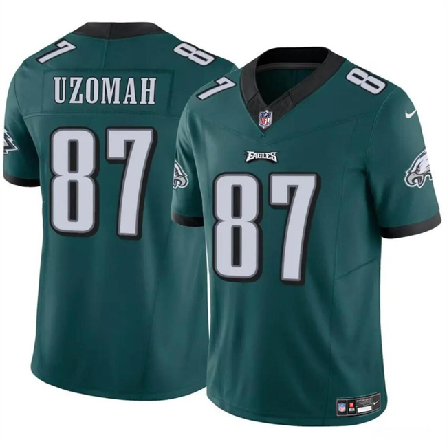 Personalized Youth Philadelphia Eagles #87 C.J. Uzomah Green 2023 F.U.S.E Untouchable Limited Stitched Football Jersey