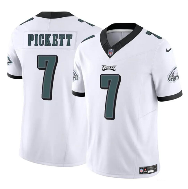 Personalized Youth Philadelphia Eagles #7 Kenny Pickett White 2023 F.U.S.E Untouchable Limited Stitched Football Jersey