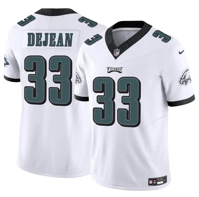 Personalized Youth Philadelphia Eagles #33 Cooper DeJean White 2024 Draft F.U.S.E Untouchable Limited Stitched Football Jersey