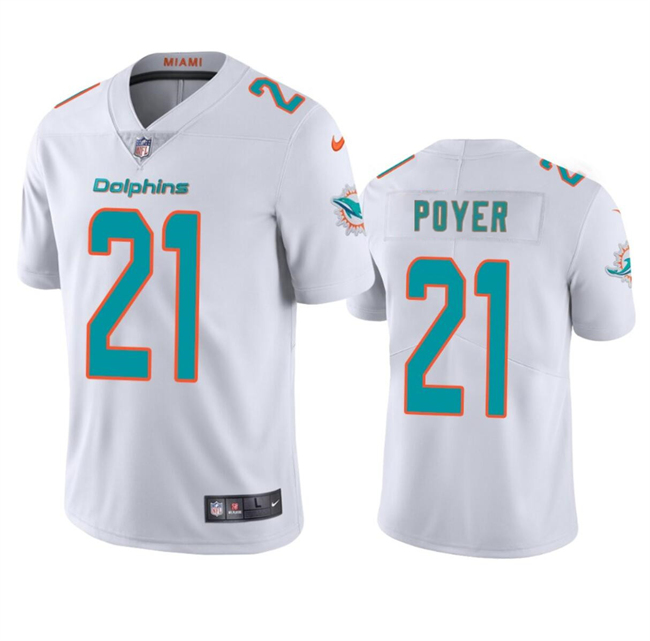 Personalized Youth Miami Dolphins #21 Jordan Poyer White Limited Stitched Football Jersey