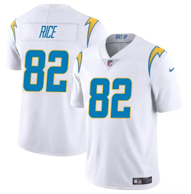 Personalized Youth Los Angeles Chargers 82 Brenden Rice White 2024 Draft Limited Stitched Football Jersey