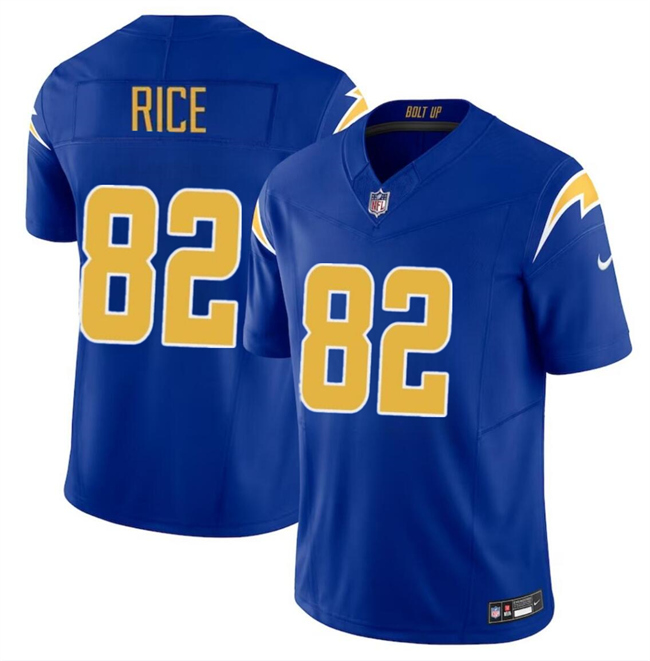 Personalized Youth Los Angeles Chargers #82 Brenden Rice Royal 2024 Draft F.U.S.E Limited Stitched Football Jersey