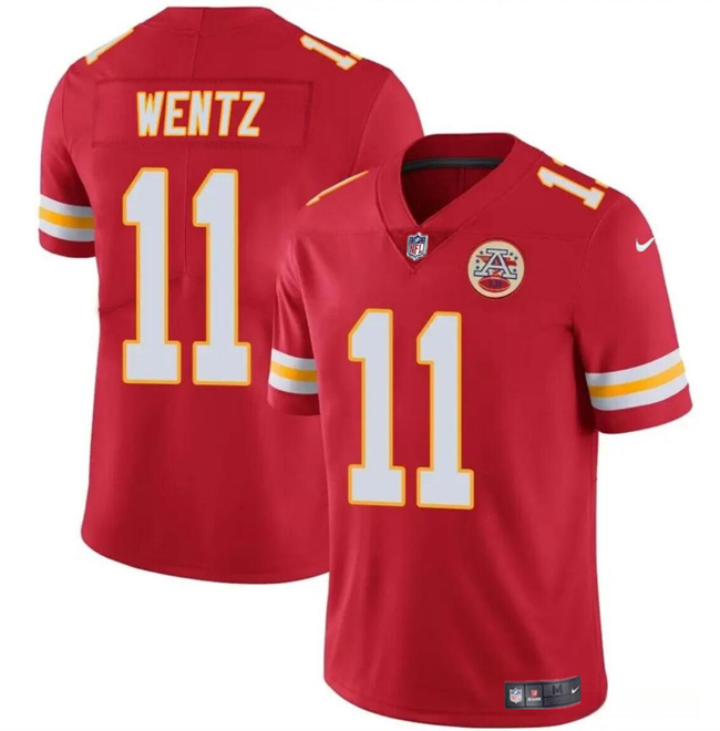 Personalized Youth Kansas City Chiefs #11 Carson Wentz Red Untouchable Limited Stitched Football Jersey