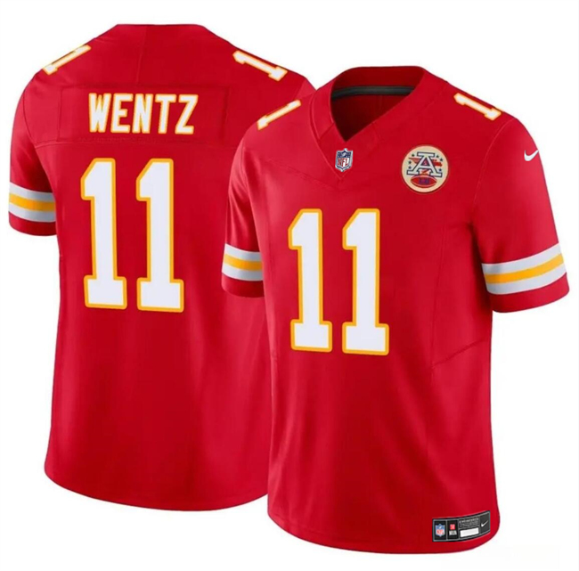 Personalized Youth Kansas City Chiefs #11 Carson Wentz Red 2023 F.U.S.E Untouchable Limited Stitched Football Jersey