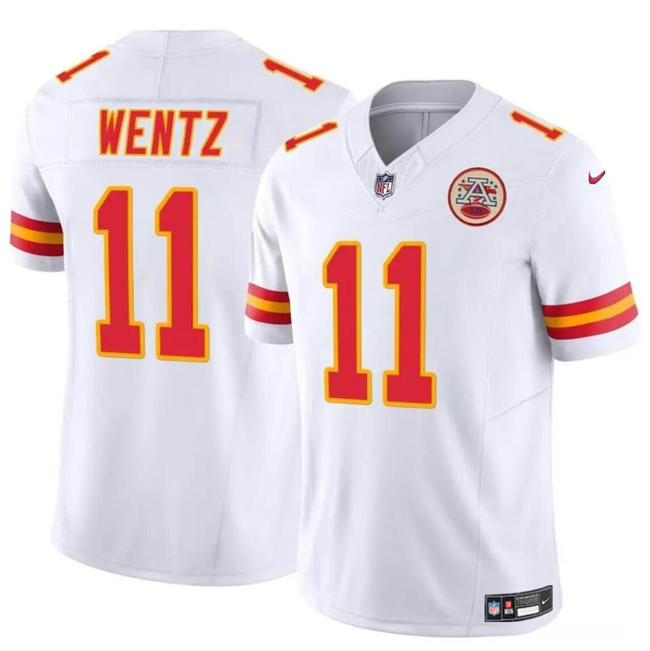 Personalized Youth Kansas City Chiefs #11 Carson Wentz White 2023 F.U.S.E Untouchable Limited Stitched Football Jersey