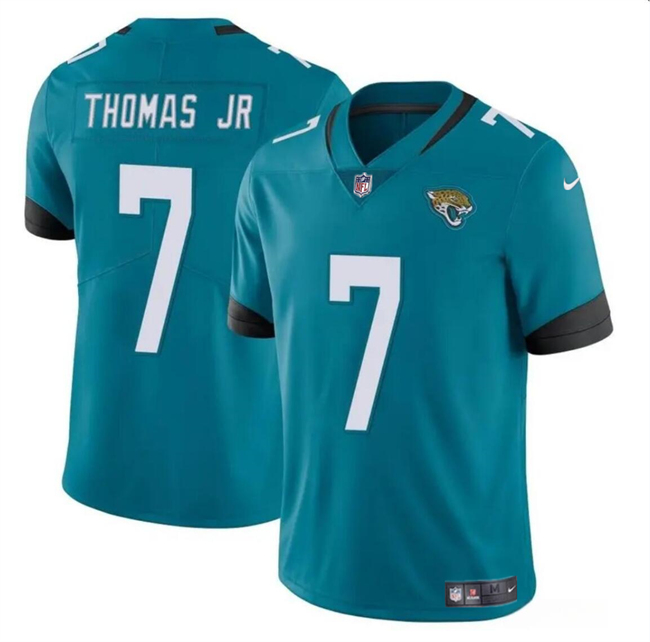 Personalized Youth Jacksonville Jaguars #7 Brian Thomas Jr Teal 2024 Draft Untouchable Limited Stitched Jersey