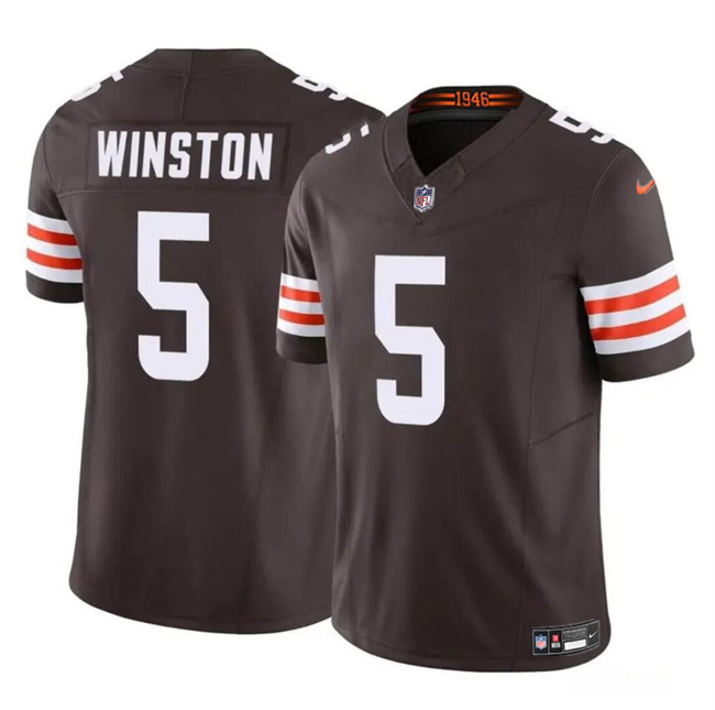 Personalized Youth Cleveland Browns #5 Jameis Winston Brown 2023 F.U.S.E Limited Stitched Football Jersey
