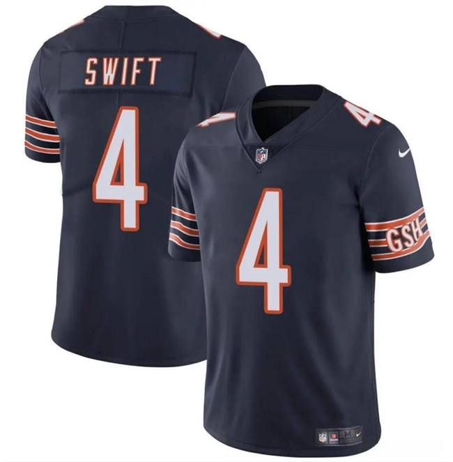 Personalized Youth Chicago Bears #4 D’Andre Swift Navy Stitched Football Jersey