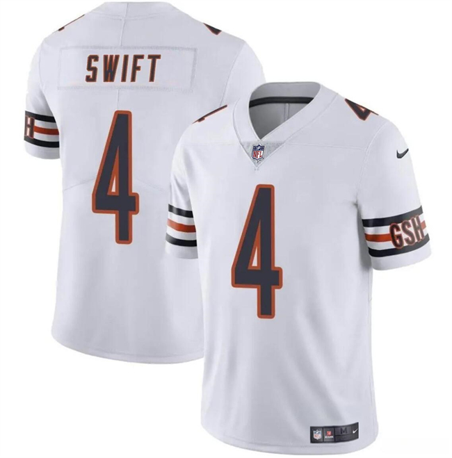 Personalized Youth Chicago Bears #4 D’Andre Swift White Stitched Football Jersey