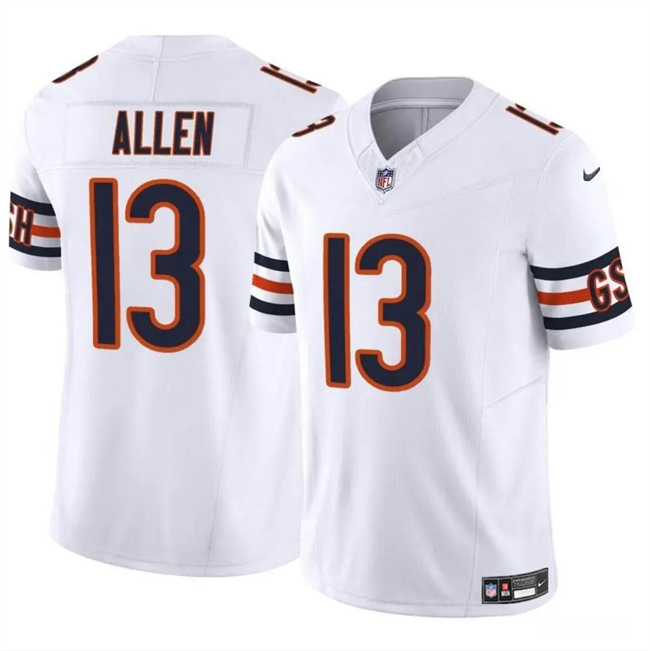 Personalized Youth Chicago Bears #13 Keenan Allen White 2023 F.U.S.E Stitched Football Jersey