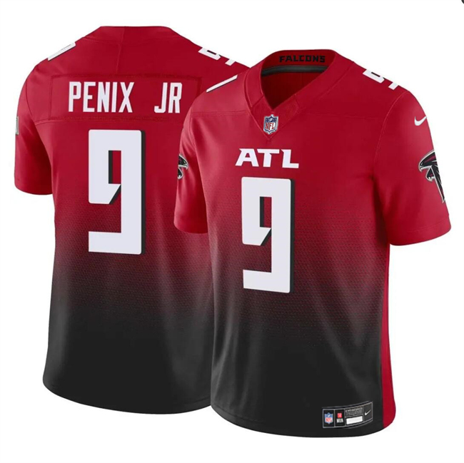 Personalized Youth Atlanta Falcons #9 Michael Penix Jr Red Black 2024 Draft F.U.S.E Untouchable Limited Stitched Football Jersey