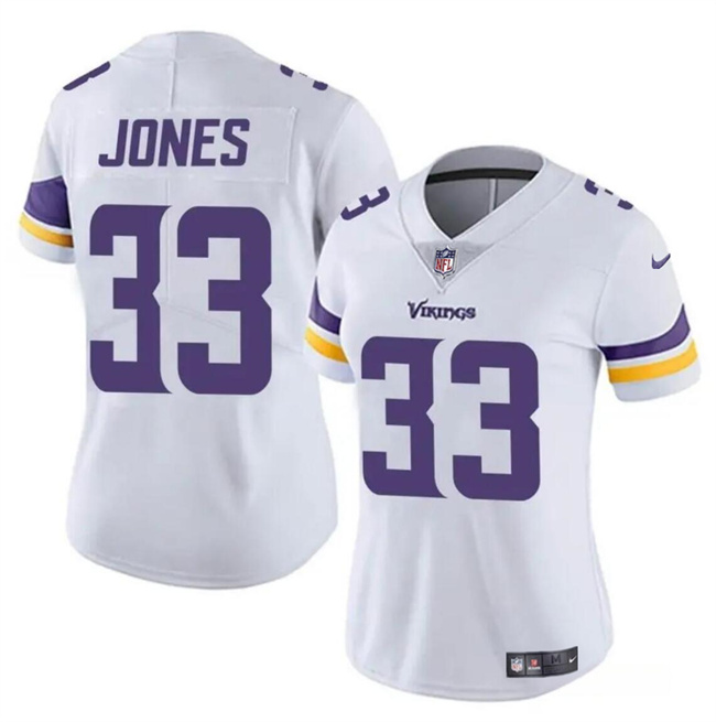 Personalized Women’s Minnesota Vikings #33 Aaron Jones White Untouchable Limited Stitched Jersey(Run Small)