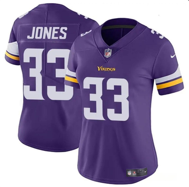 Personalized Women’s Minnesota Vikings #33 Aaron Jones Purple Untouchable Limited Stitched Jersey(Run Small)