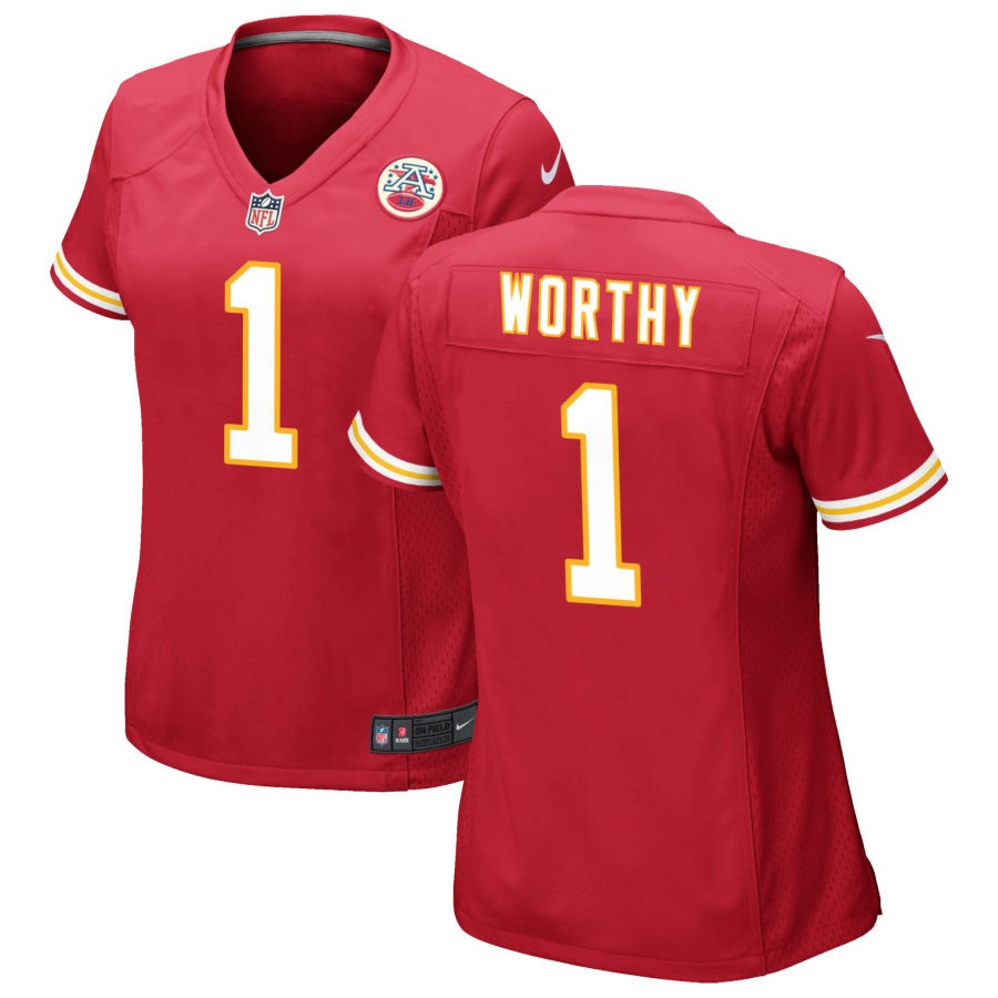 Personalized Women’s Kansas City Chiefs #1 Xavier Worthy Red 2024 Limited Stitched Football Jersey