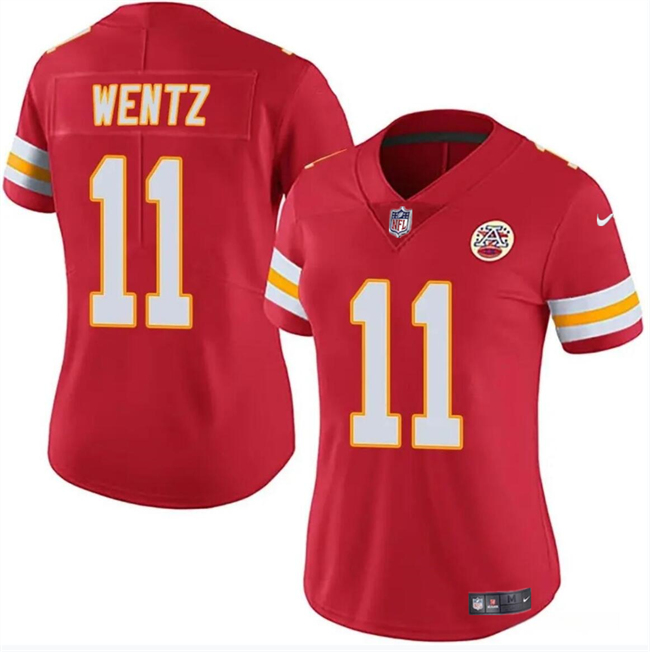 Personalized Women’s Kansas City Chiefs #11 Carson Wentz Red Untouchable Limited Stitched Jersey(Run Small)