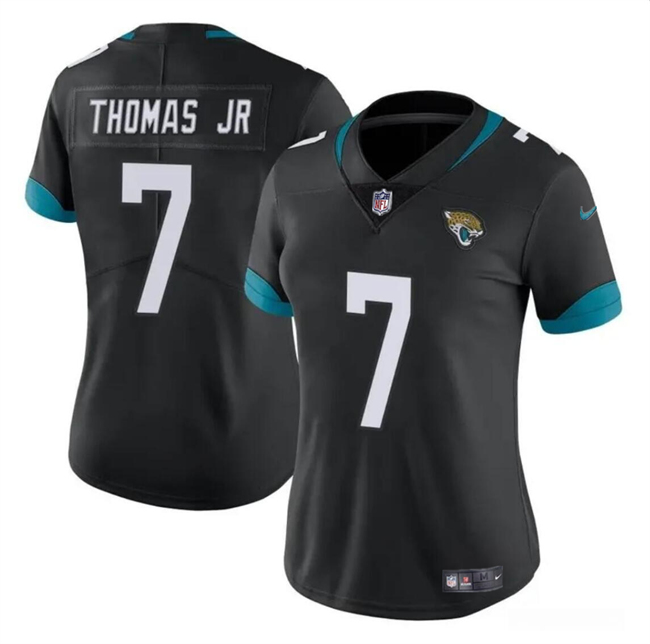 Personalized Women’s Jacksonville Jaguars #7 Brian Thomas Jr Black 2024 Draft Stitched Jersey(Run Small)