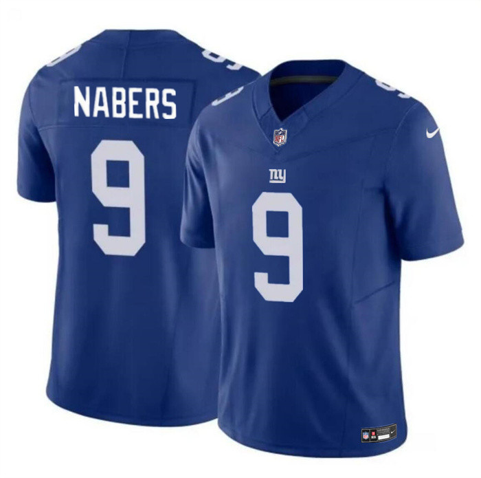 Personalized Men’s New York Giants #9 Malik Nabers Blue 2024 Draft F.U.S.E. Untouchable Limited Stitched Jersey